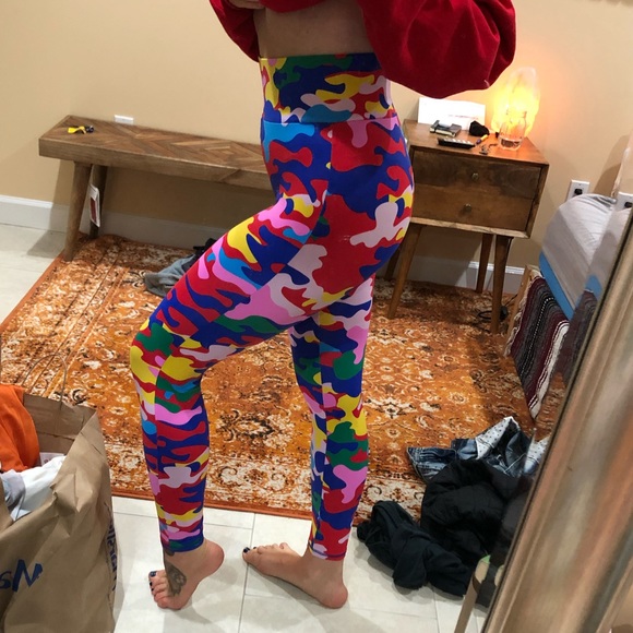 Colorful Rainbow Camo Leggings 